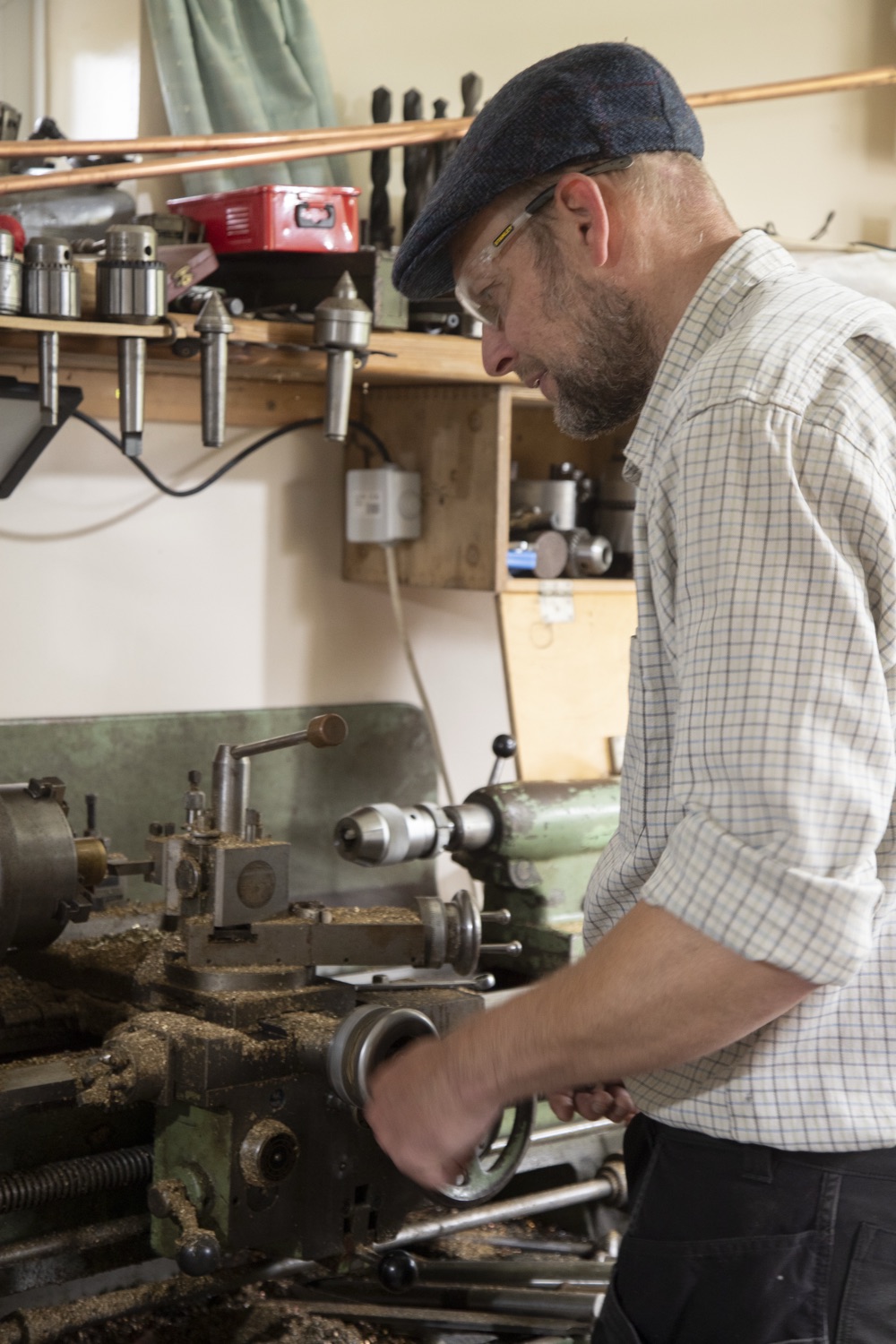 Graham at the Colchester lathe